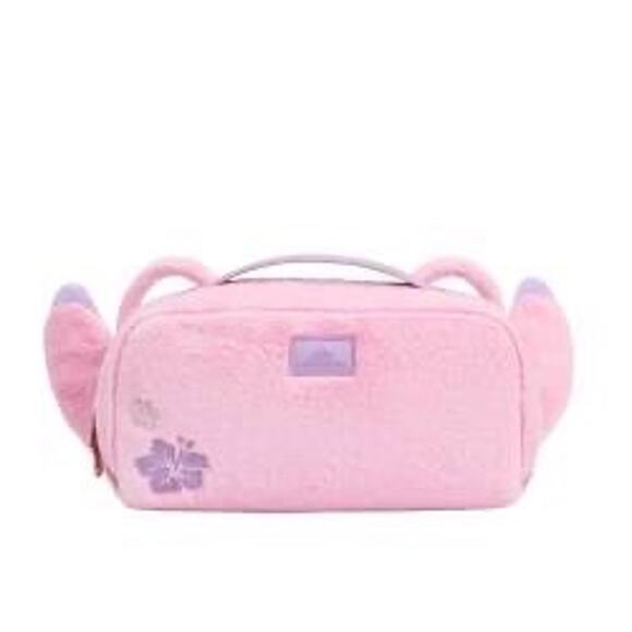 Impressions Disney Stitch Angel Fluffy Pink Unfold Travel Makeup Bag - Picture 2 of 3
